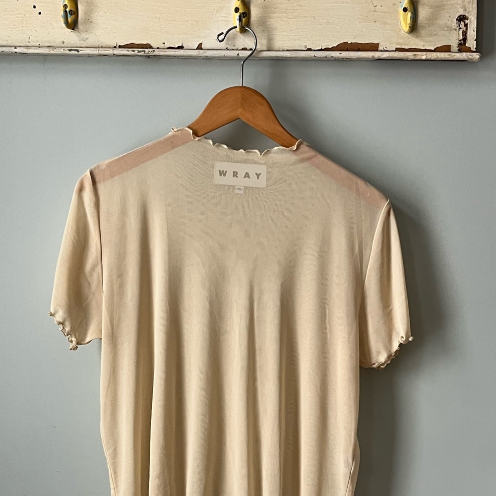 Wray NYC Women's Sheer Cream Short-Sleeve Tee